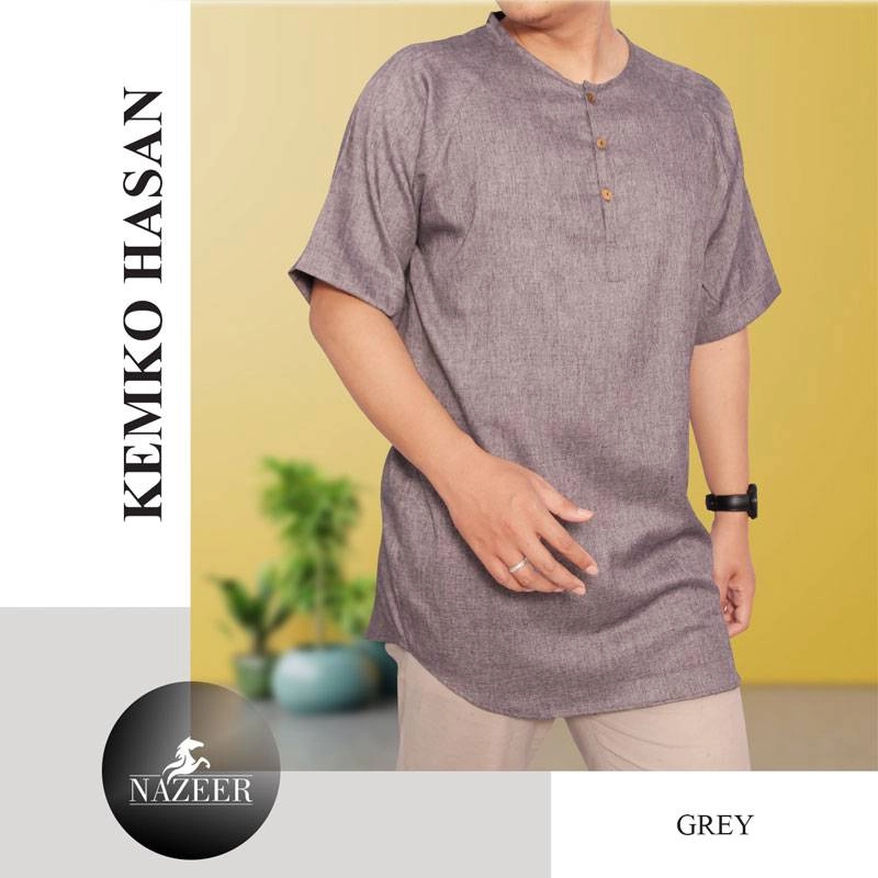 Product image Nazeer - Kemeja Koko Pria Kemko Hasan M GREY