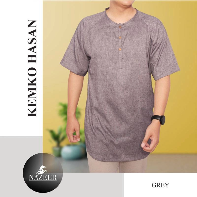 Product image Nazeer - Kemeja Koko Pria Kemko Hasan M GREY