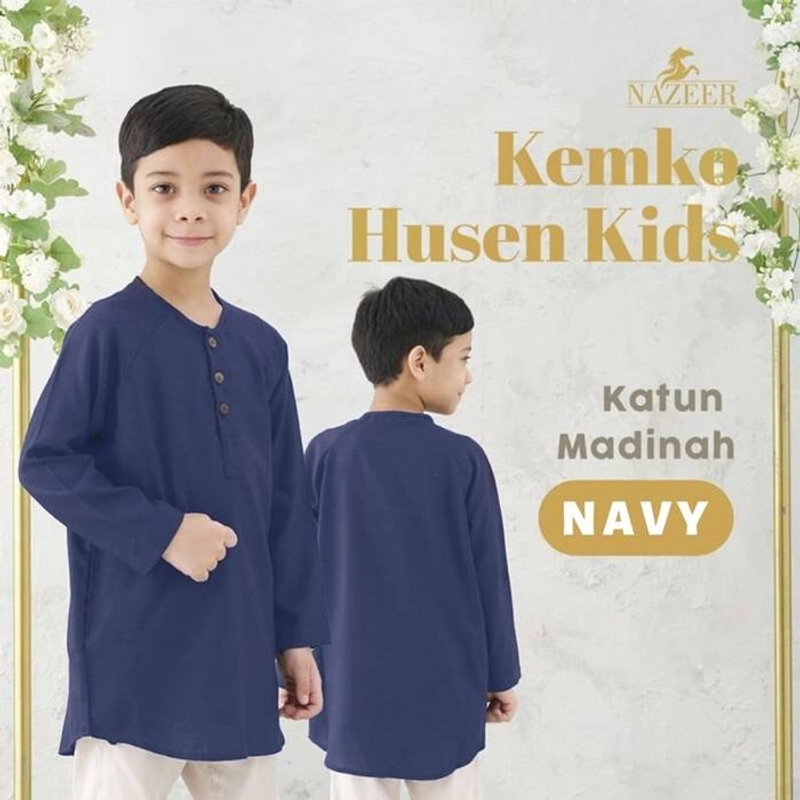 Product image Nazeer - Kemeja Koko Anak Kemko Husen Kids 8 Navy