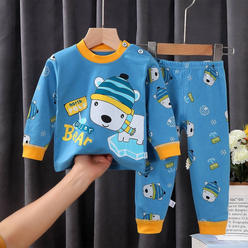 Product image Neira - Setelan Baju Tidur Piyama Anak Ice Bear 73 Biru