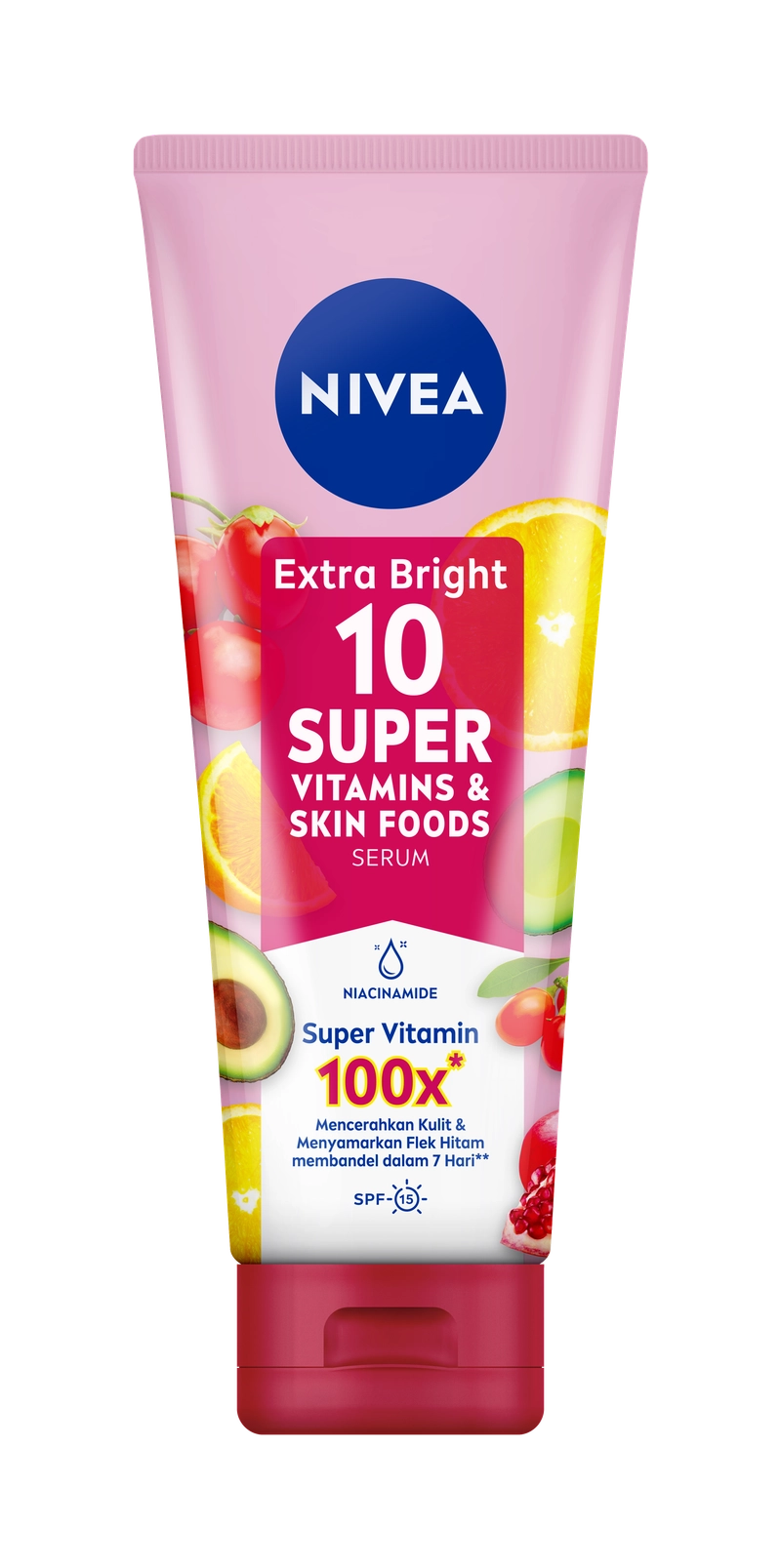 Product image Nivea - NIVEA Extra Bright 10 Super Vitamins & Skin Foods Serum in Lotion 180ml Pink