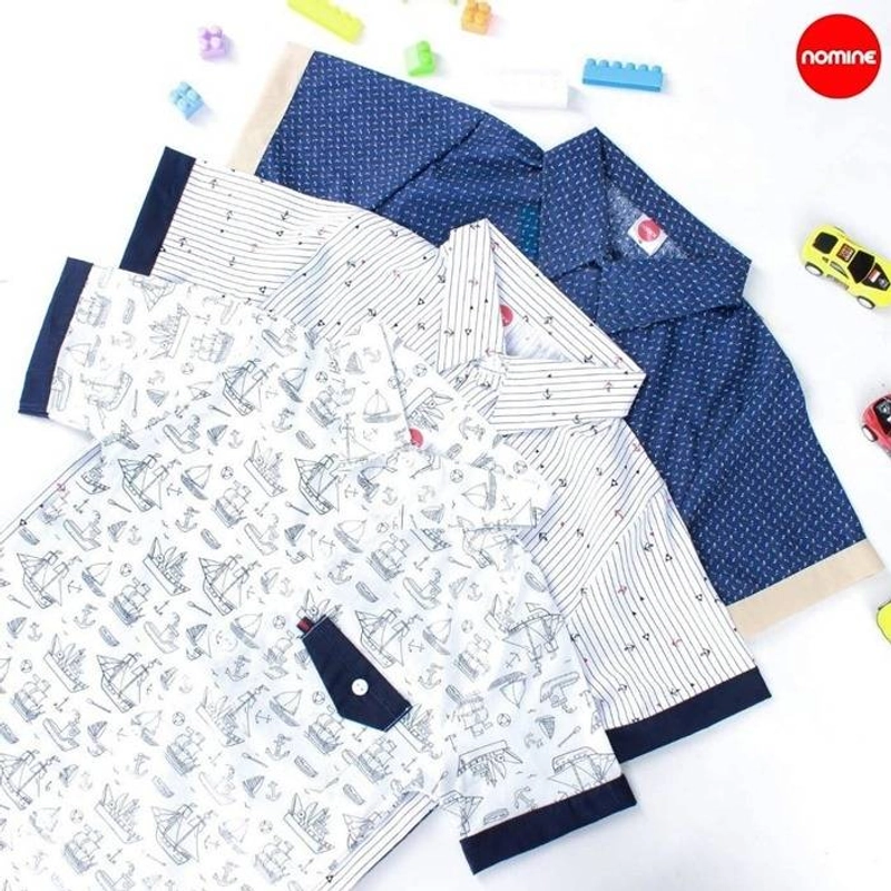 Product image Nomine - Atasan Kemeja Altha Lengan Pendek S Navy