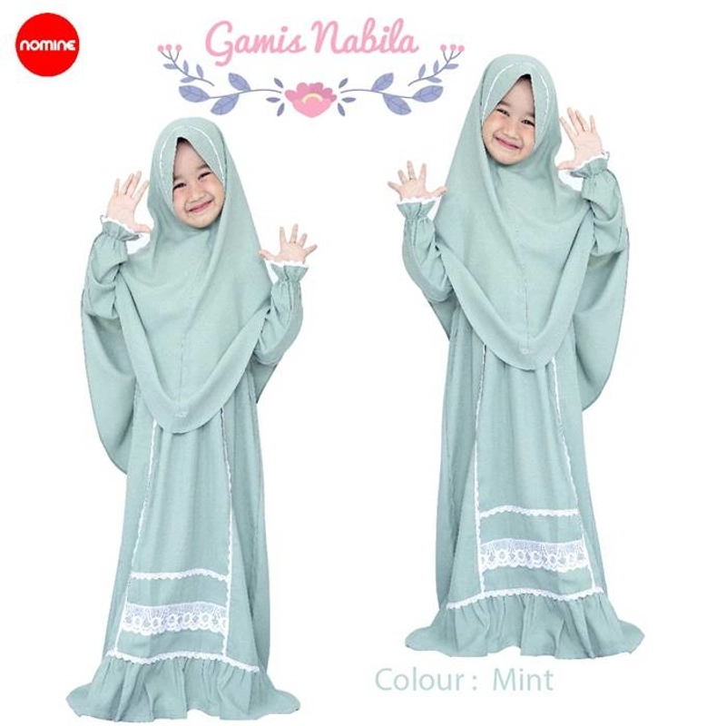 Nomine - Gamis - Nabila - Set Khimar S Mint