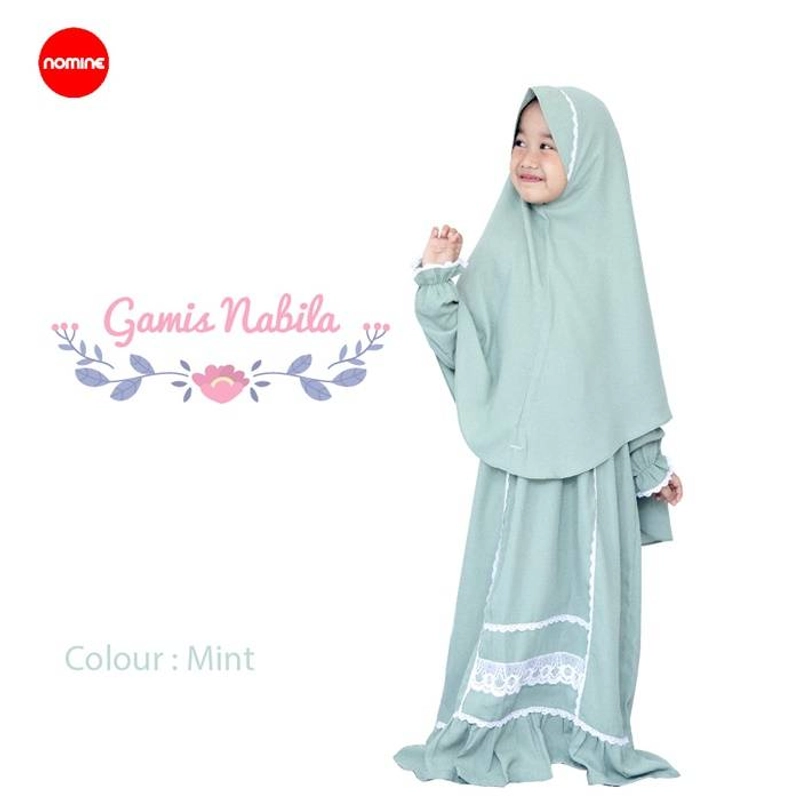 Product image Nomine - Gamis - Nabila - Set Khimar S Mint