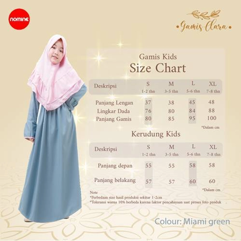 Product image Nomine - Gamis - Clara - Set Khimar S Middle Dusty