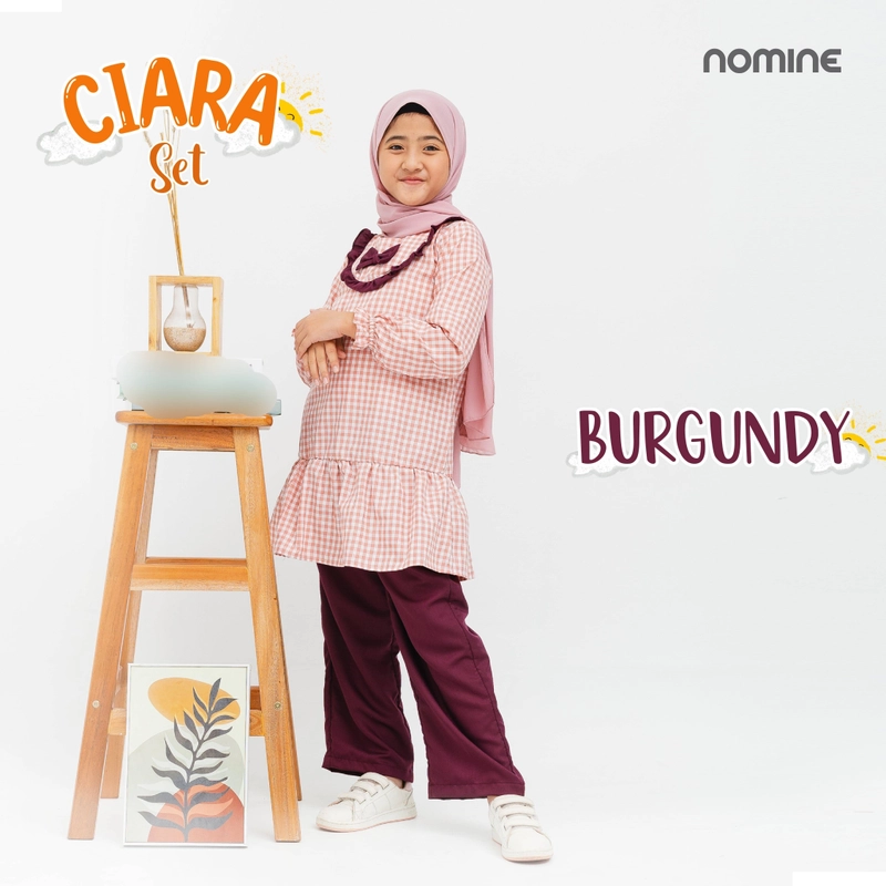 Product image Nomine - Setelan Anak - Ciara Set - Set Kulot S Burgundy