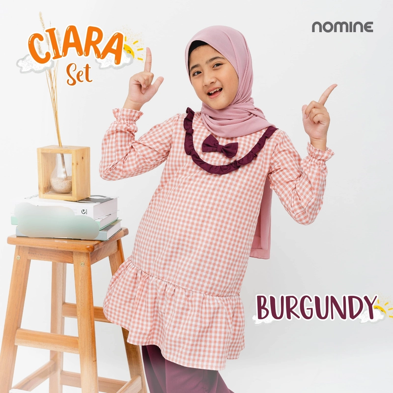 Product image Nomine - Setelan Anak - Ciara Set - Set Kulot S Burgundy