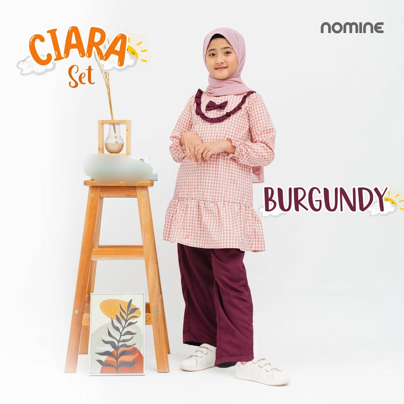 Product image Nomine - Setelan Anak - Ciara Set - Set Kulot S Burgundy