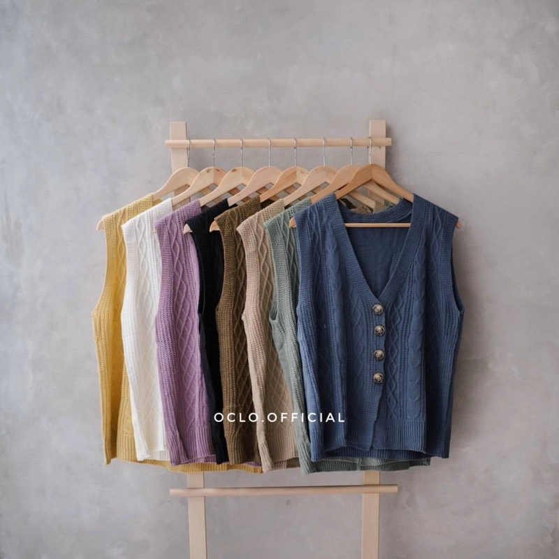Product image Oclo Official - Austin Vest Knit All Size Dark Creamy