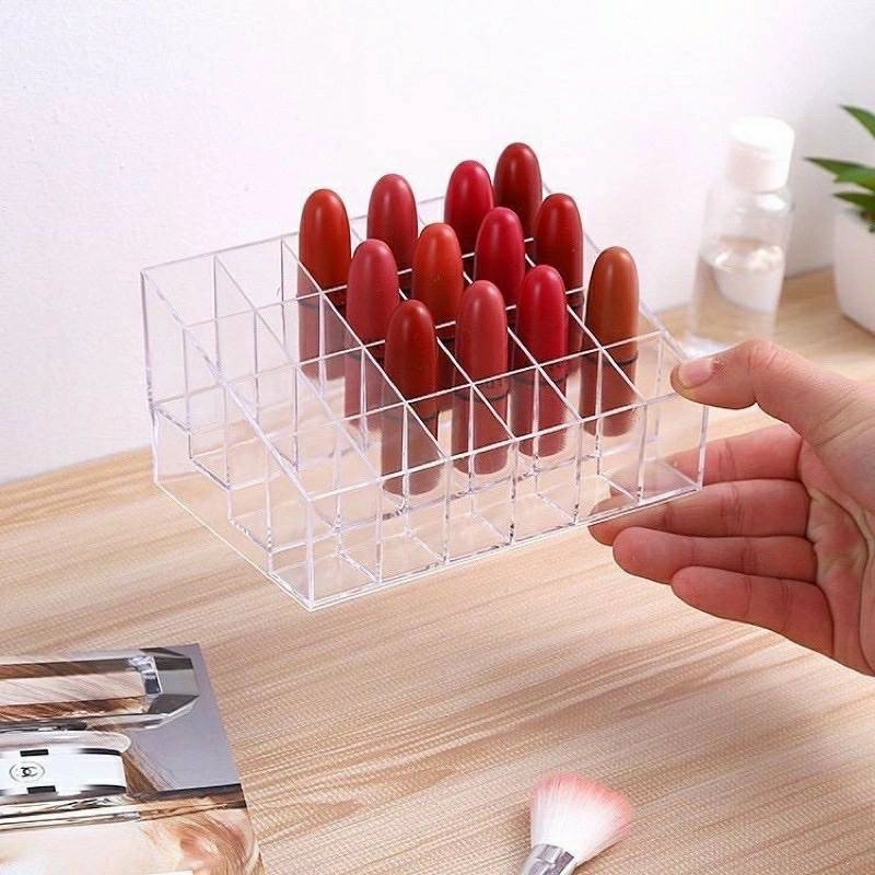 Product image [PO] Orderpedia Kitchen - Tempat Lipstik Akrilik 24 SLOT Serbaguna 350gr Random