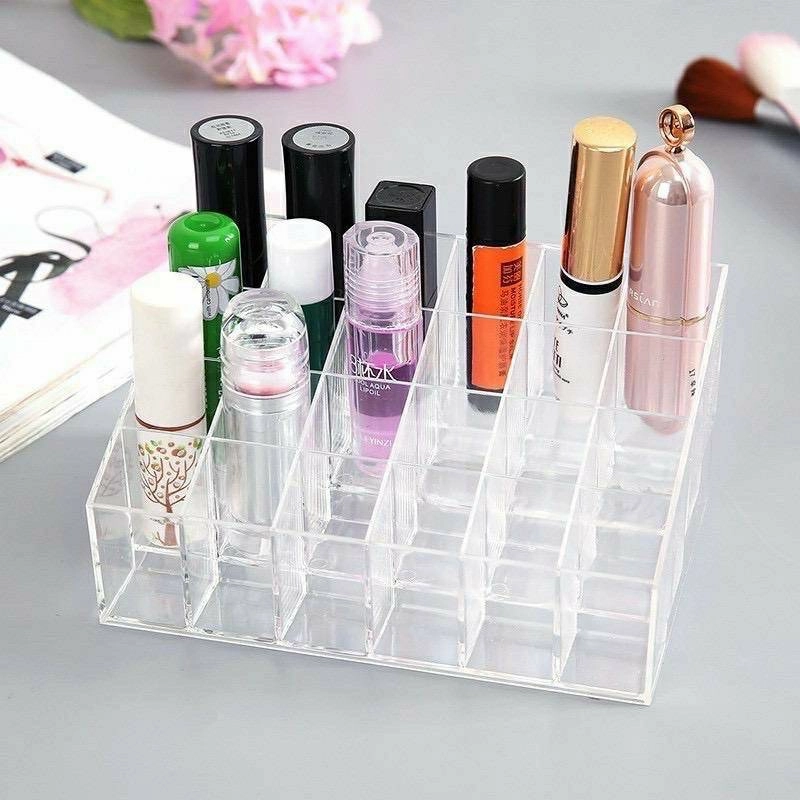 Product image [PO] Orderpedia Kitchen - Tempat Lipstik Akrilik 24 SLOT Serbaguna 350gr Random