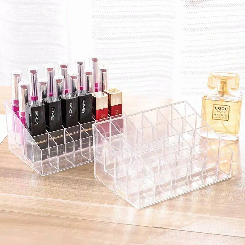 Product image [PO] Orderpedia Kitchen - Tempat Lipstik Akrilik 24 SLOT Serbaguna 350gr Random