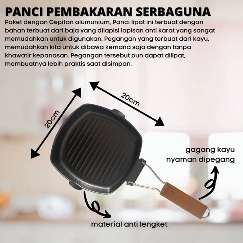 Product image [PO] Orderpedia.id - Panci Pembakaran Serbaguna 1500 Gram Hitam