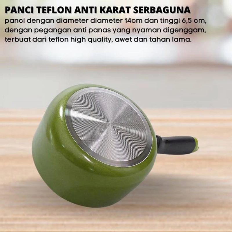 Product image [PO] Orderpedia Kichen - Panci Teflon Anti Karat Serbaguna 14 x 6,5 cm Hijau