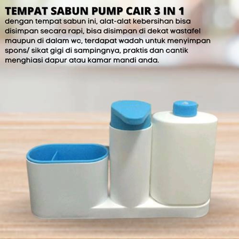 Product image [PO] Orderpedia Kichen Tempat Sabun Cair Pump 3 in 1 Random 15 x 9 x 6