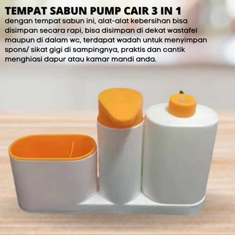 Product image [PO] Orderpedia Kichen Tempat Sabun Cair Pump 3 in 1 Random 15 x 9 x 6
