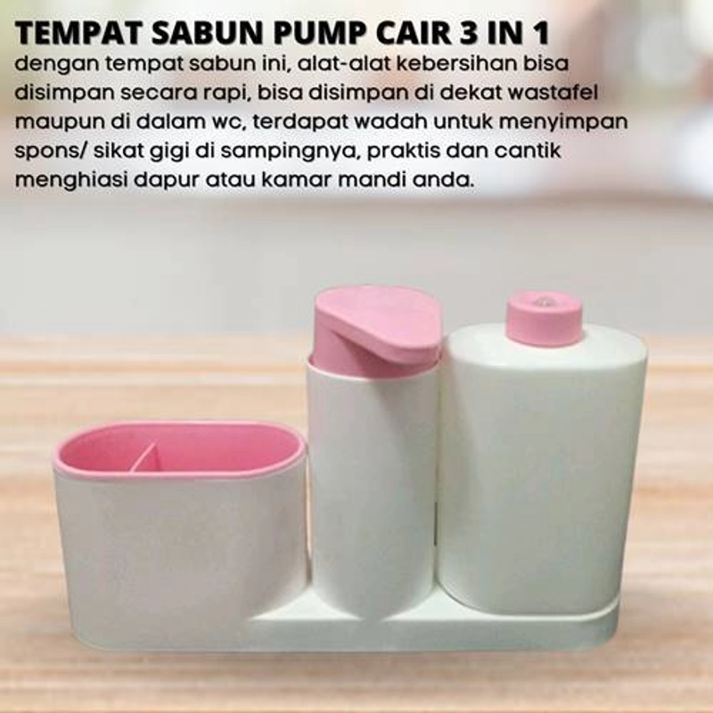 Product image [PO] Orderpedia Kichen Tempat Sabun Cair Pump 3 in 1 Random 15 x 9 x 6