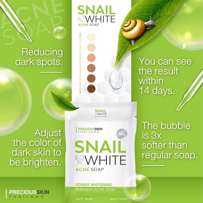 Product image PRECIOUS SKIN - Snail Body White Anti Acne Collagen X10 Soap/Soap Collagen/Sabun Acne / Soap (SW-SO) 80g 01 Acne Soap