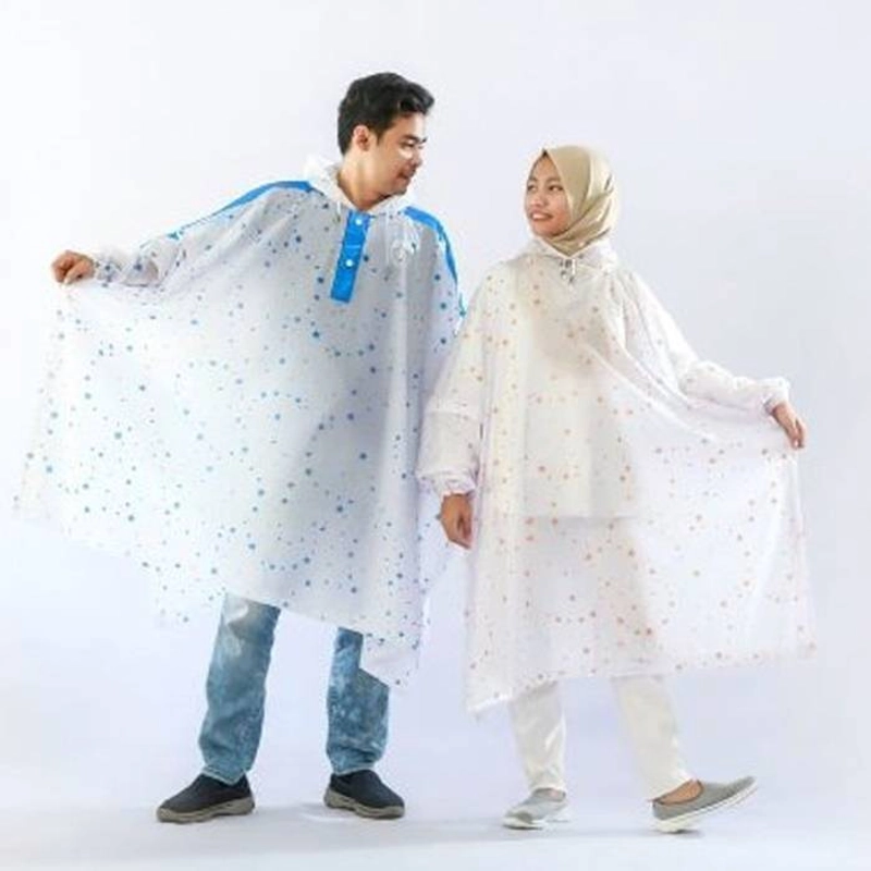 Raincoat City - Jas Hujan Original Sambungan Press Poncho Star (UP2203) All Size Biru