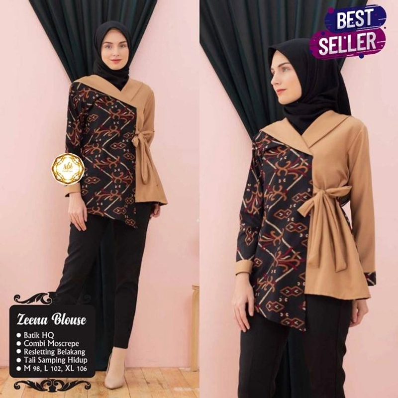 Product image Batik Zeena Blouse Atasan Muslim Wanita Best Seller ORIGINAL XL Cream