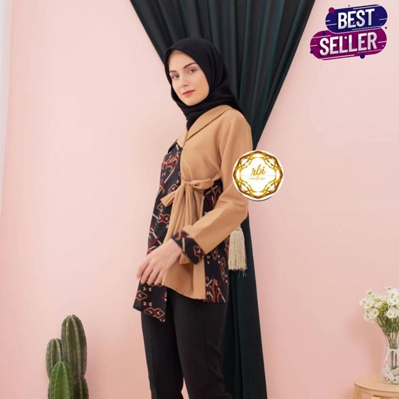 Product image Batik Zeena Blouse Atasan Muslim Wanita Best Seller ORIGINAL XL Cream