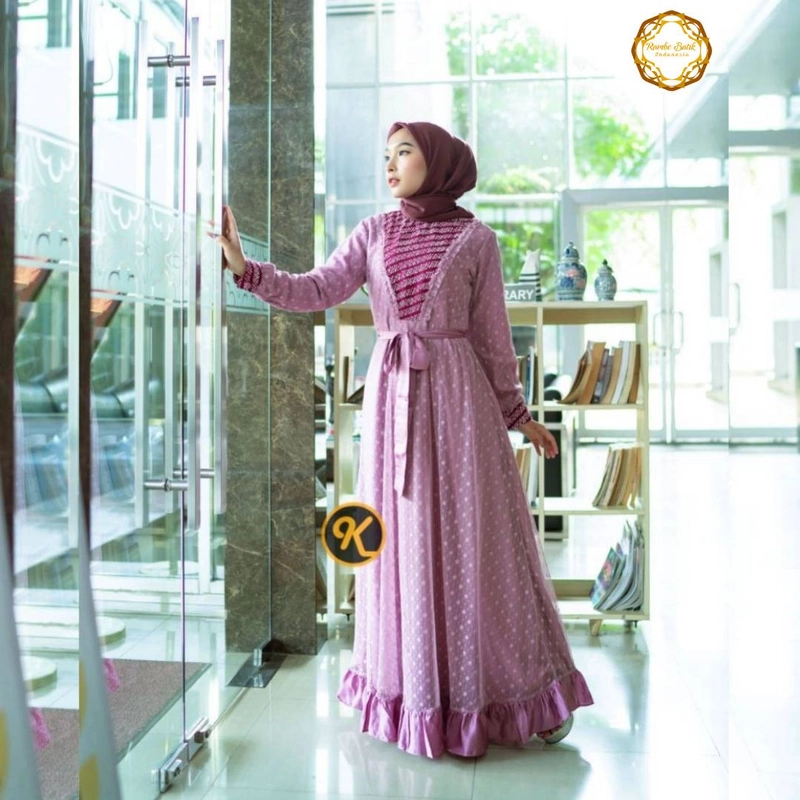 Product image Rambe Batik Indonesia - Couple Gamis Ayuma Dusty M Dusty