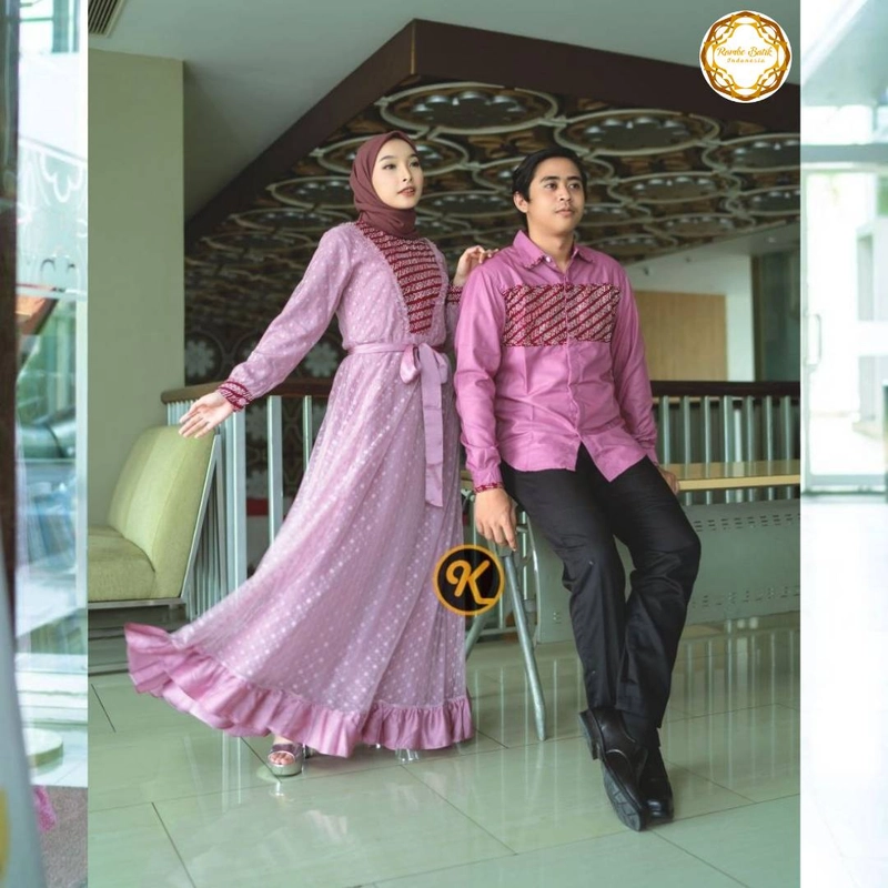 Product image Rambe Batik Indonesia - Couple Gamis Ayuma Dusty M Dusty