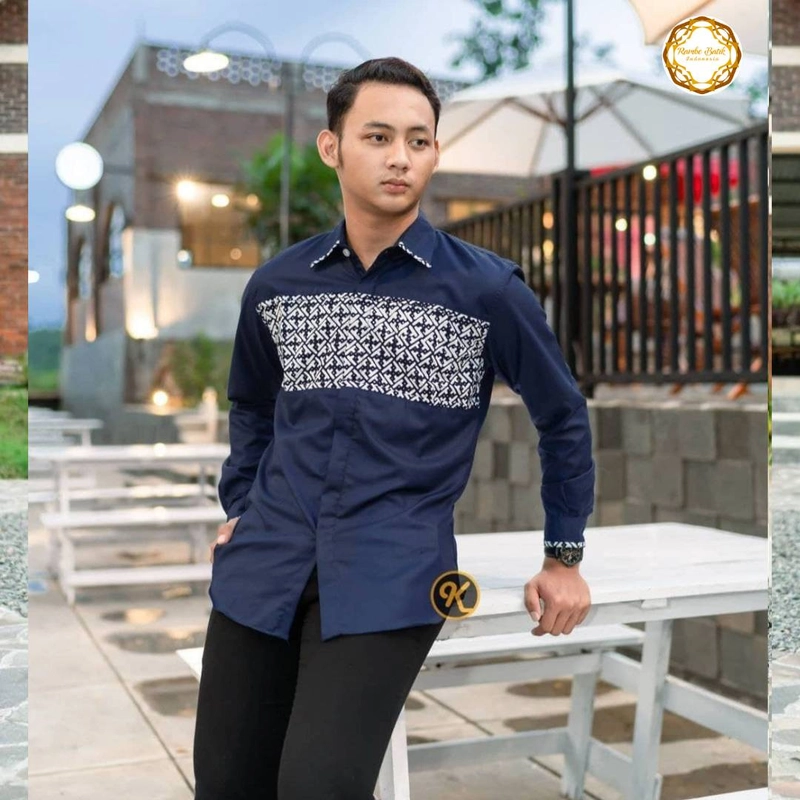 Product image Rambe Batik Indonesia - Khusus Couple - Couple Gamis Ayuma XXL Navy
