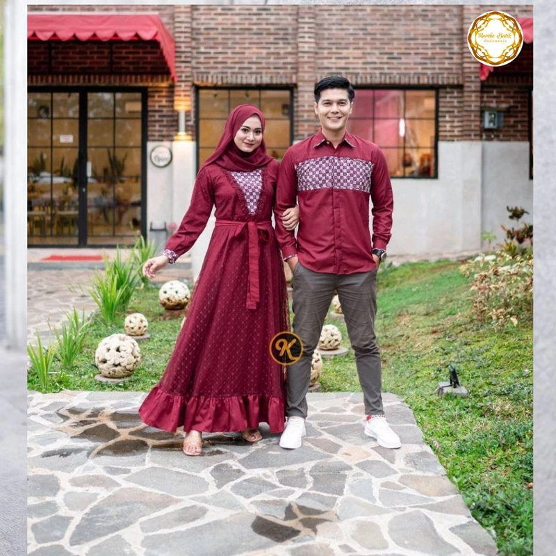 Product image Rambe Batik Indonesia - Khusus Couple - Couple Gamis Ayuma M Maroon