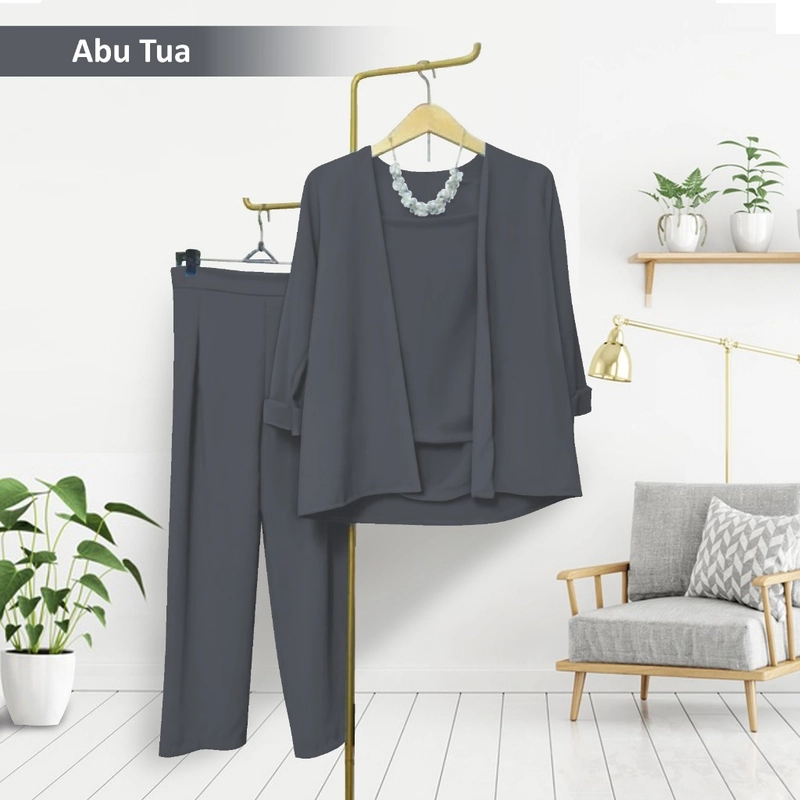 Product image 3 in 1 Set Blazer Formal Free Inner/Tanktop all variant Abu Tua