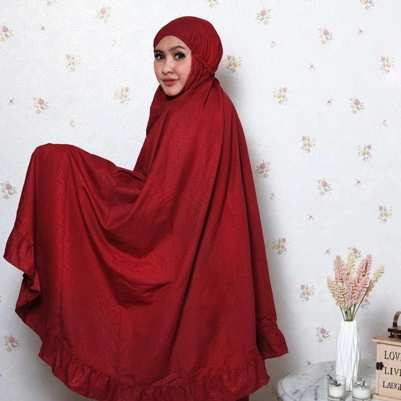 Product image Rosanna - Mukena Al Jabari Jumbo Size Maroon