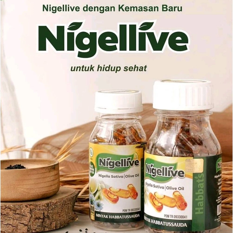 Product image Aliya - Nigellive Oil Habbatussauda Zaitun 200 Kapsul 160g Orignal