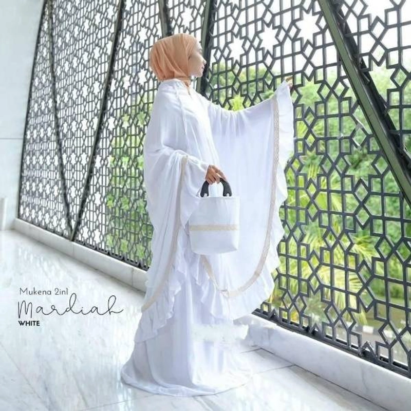 Product image Sakura Baru BDO - Mukena Bali Rampel 2in1 Allsize Putih