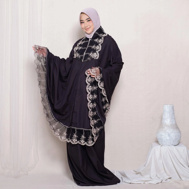 Product image Sakura Baru BDO - Mukena Tatuis Renda All Size Hitam