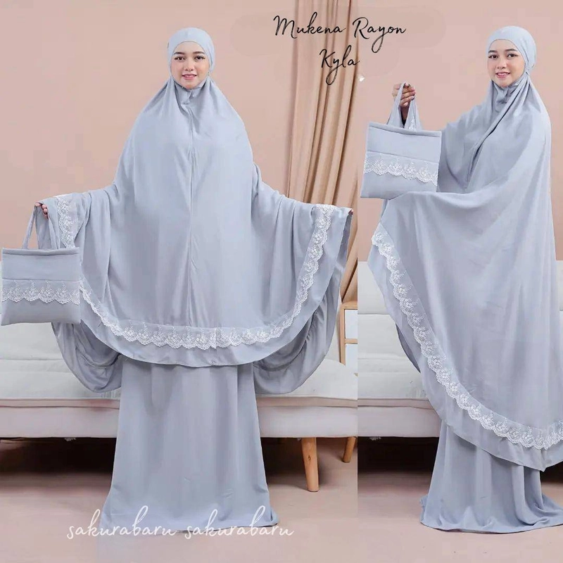 Product image Sakura Baru SUB - Mukena Rayon Kyla All Size Abu