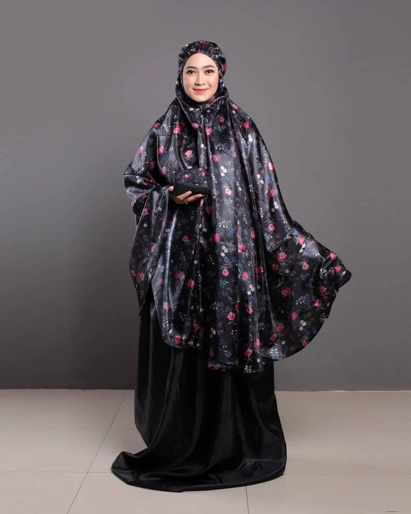 Product image DS Modest - Mukena Traveling Mini Motif - Azalea All Size Black