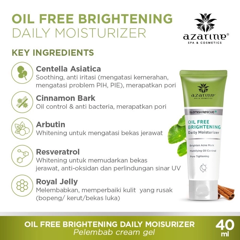 Product image Sherbeautee - Bundling Azarine Oil Free Brightening Daily Moisturizer 40gr Moisturizer 5pcs