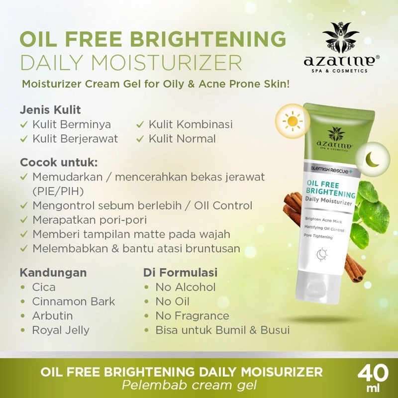 Product image Sherbeautee - Bundling Azarine Oil Free Brightening Daily Moisturizer 40gr Moisturizer 5pcs