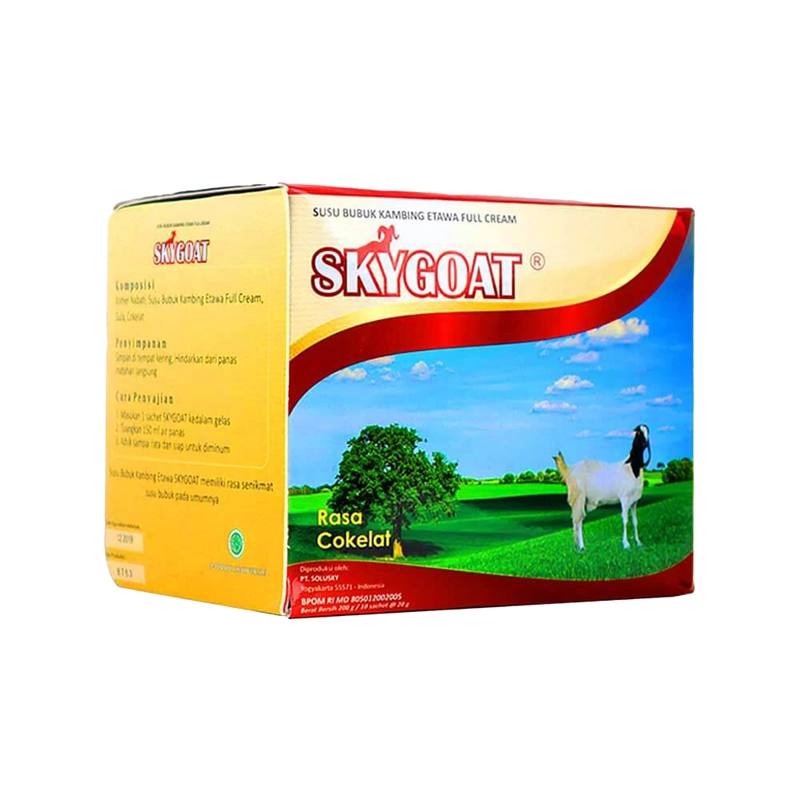 Product image NABAWI HERBAL - Susu Kambing Etawa Bubuk SKYGOAT Rasa Coklat 1 Box Isi 10 Sachet 250gr Coklat