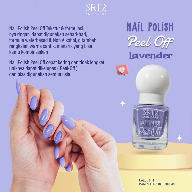 Product image SR12 Herbal Skincare - Nail Polish Peel Off 6ml Lavender