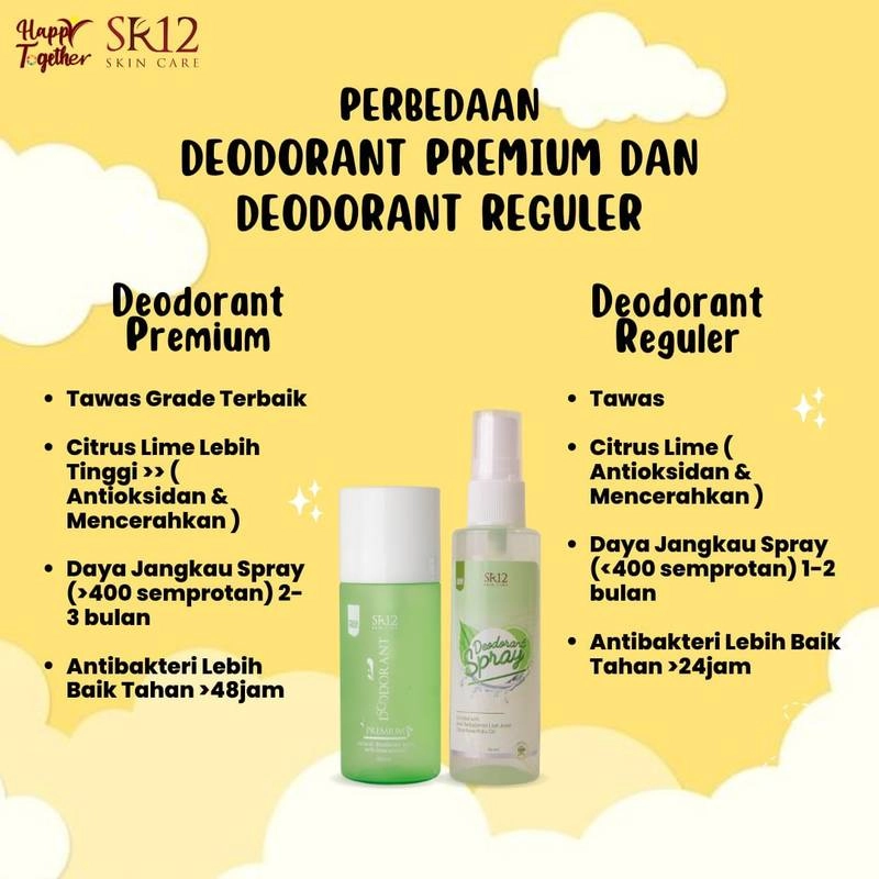 Product image Deodorant Spray Reguler SR12 Menahan Bau Badan Menahan Keringat Berlebih Non Parfum 60 ml Premium