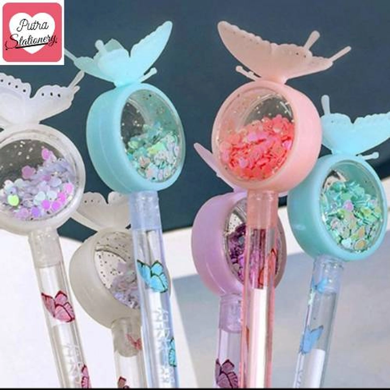 Product image Putra Stationery - Pulpen Gel Kupu-Kupu Anti Nyamuk 1 Pcs Pink