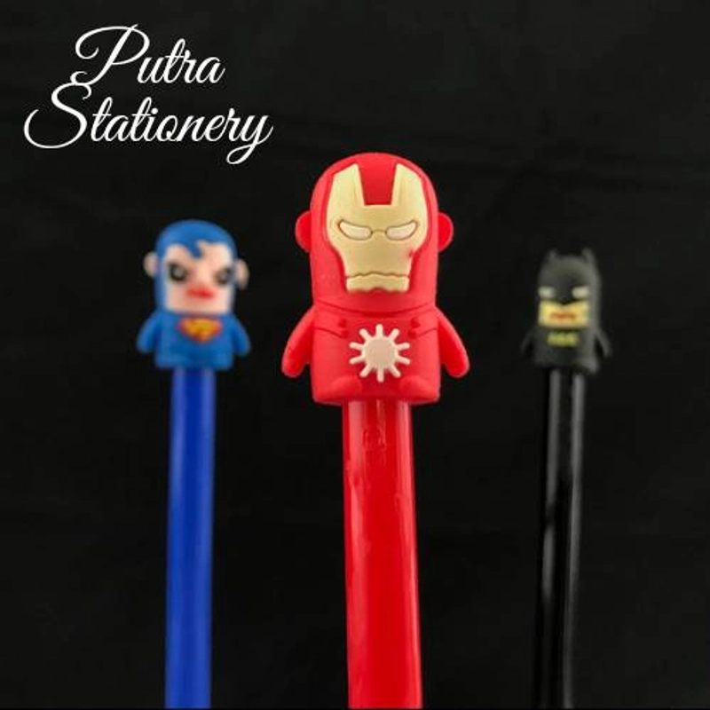 Product image Putra Stationery - Pulpen Gel - Superhero 1 Pcs Hitam, Merah