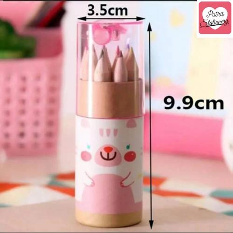 Product image Putra Stationery - Pensil Warna Imut Bonus Rautan 1 Set 12 Warna