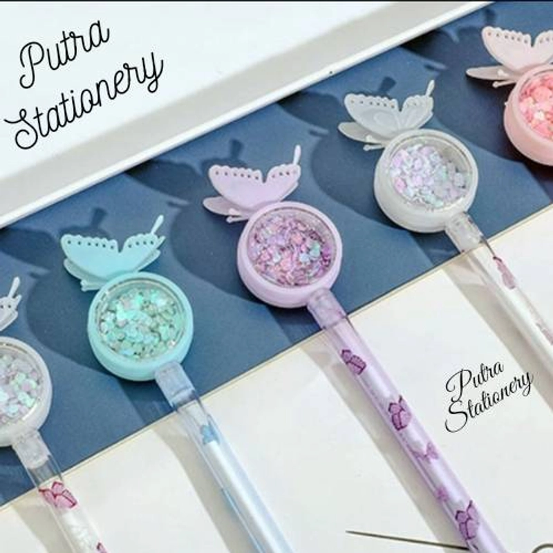 Product image Putra Stationery - Pulpen Gel Kupu-Kupu Anti Nyamuk 1 Pcs Pink