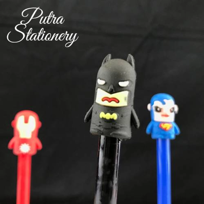 Product image Putra Stationery - Pulpen Gel - Superhero 1 Pcs Hitam, Merah