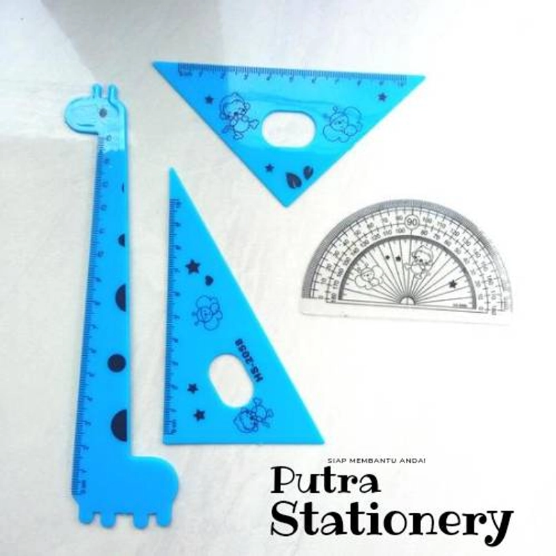 Product image Putra Stationery - Penggaris Jerapah (Isi 4 Penggaris) 12 Set Pink, Biru, Kuning