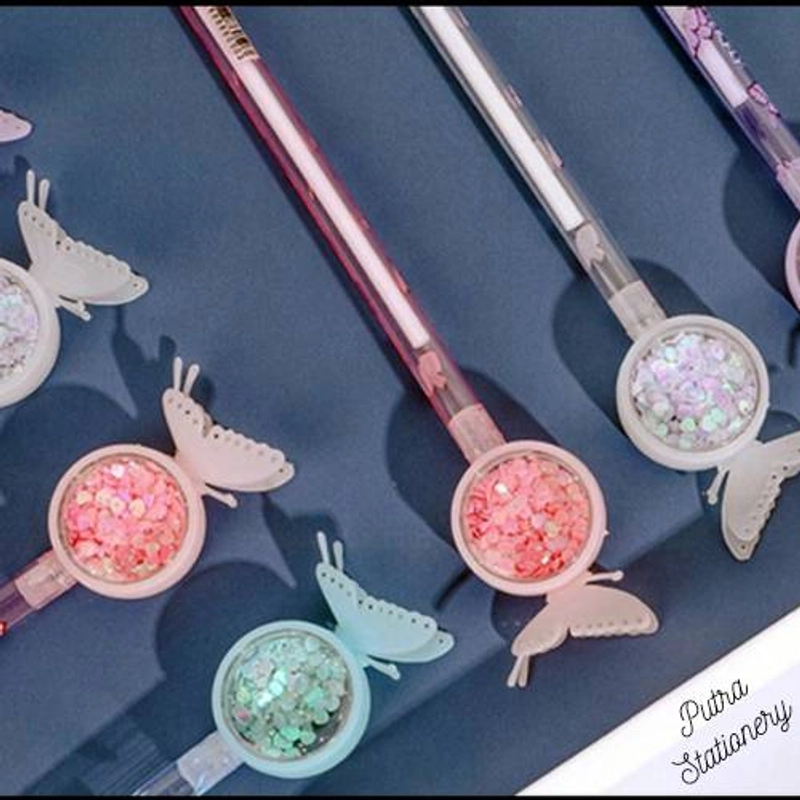 Product image Putra Stationery - Pulpen Gel Kupu-Kupu Anti Nyamuk 1 Pcs Pink