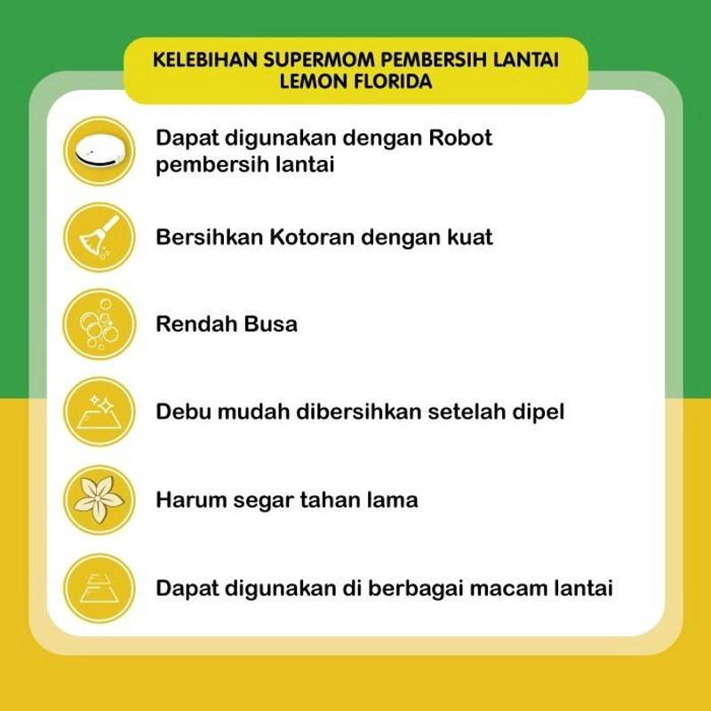 Product image SuperMOM - Pembersih Lantai Anti Bakteri Lemon Fresh Florida 5 Liter