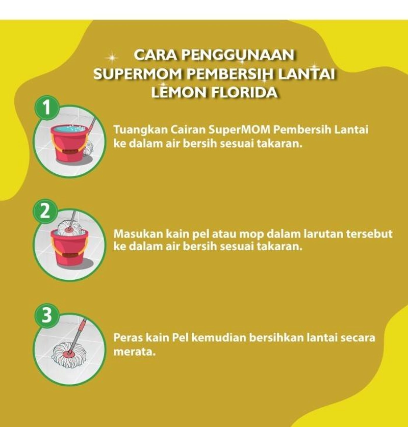 Product image SuperMOM - Pembersih Lantai Anti Bakteri Lemon Fresh Florida 5 Liter